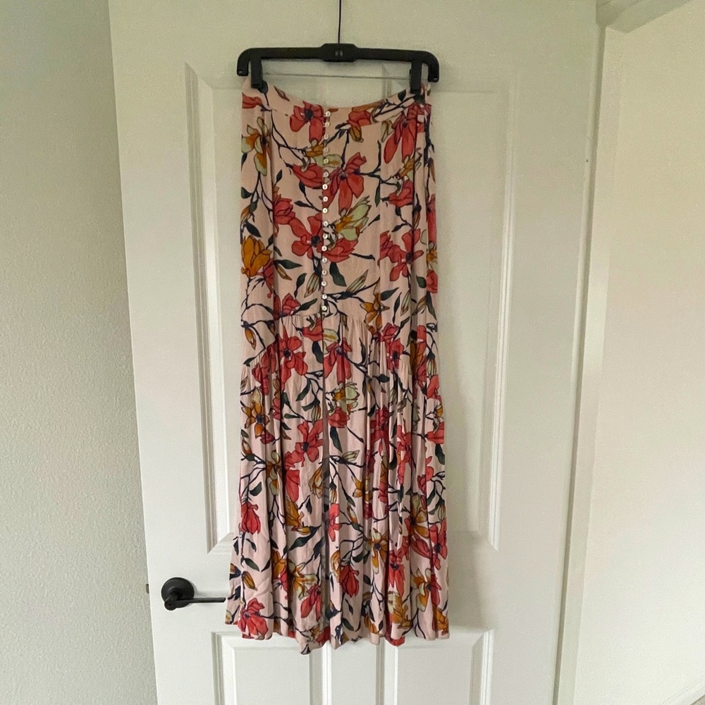 Free People Floral Maxi Skirt